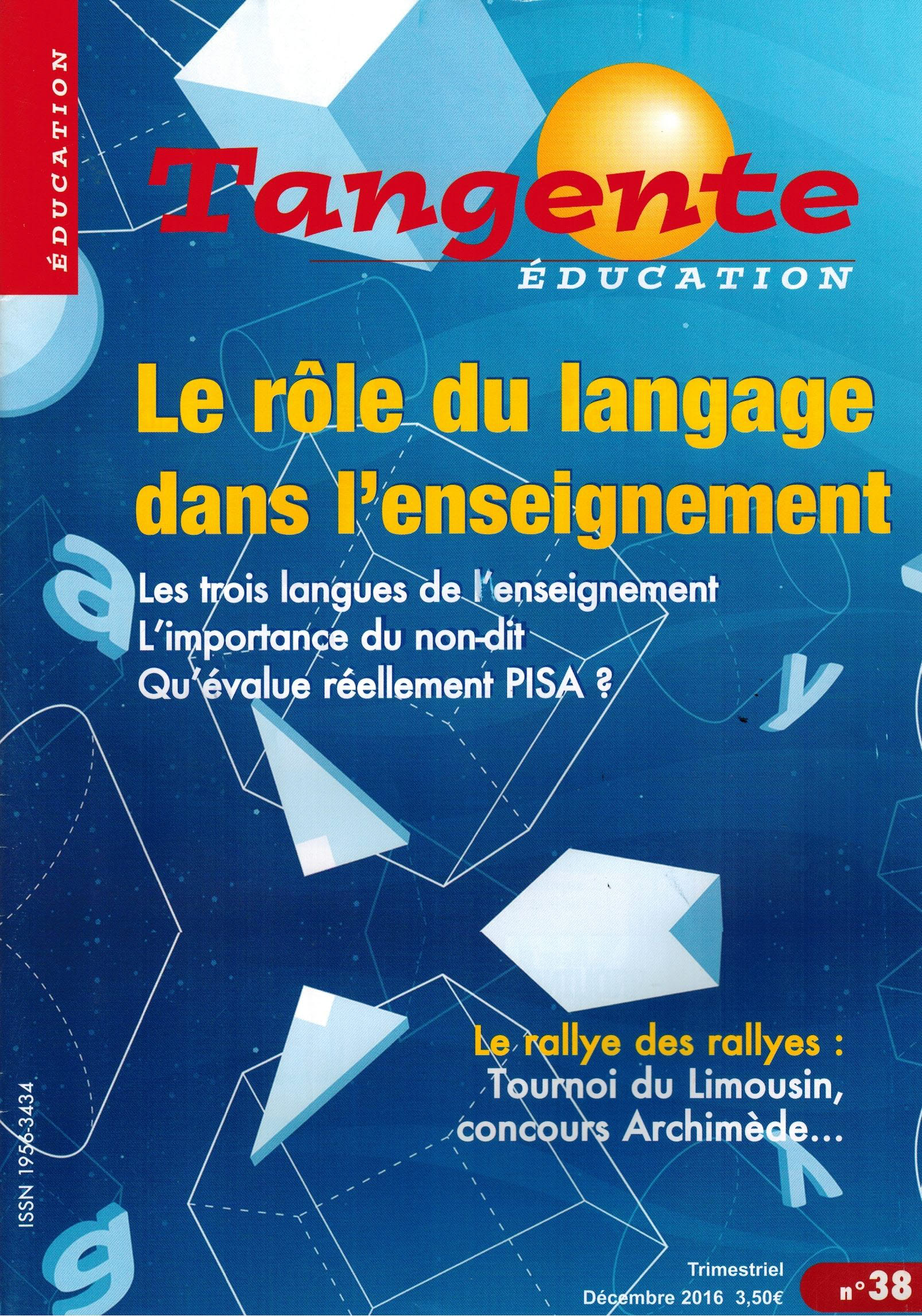 image TE 38 - Le rôle du langage dans l'enseignement