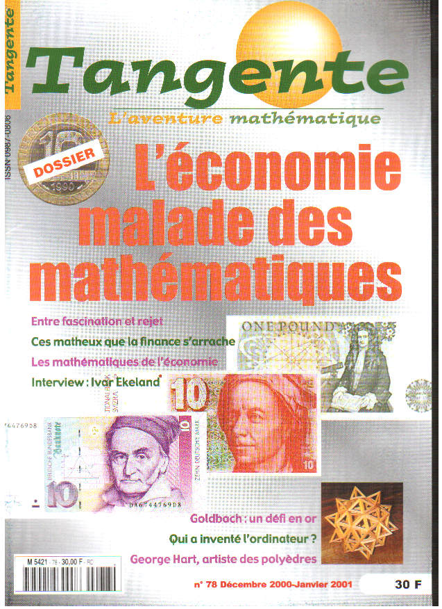 image Tangente n°78 - L'économie malade des mathématiques